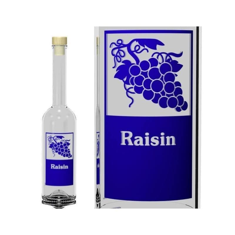 Staklena boca od 500 ml 'Opera', motiv: Raisin, otvor: Plutani čep