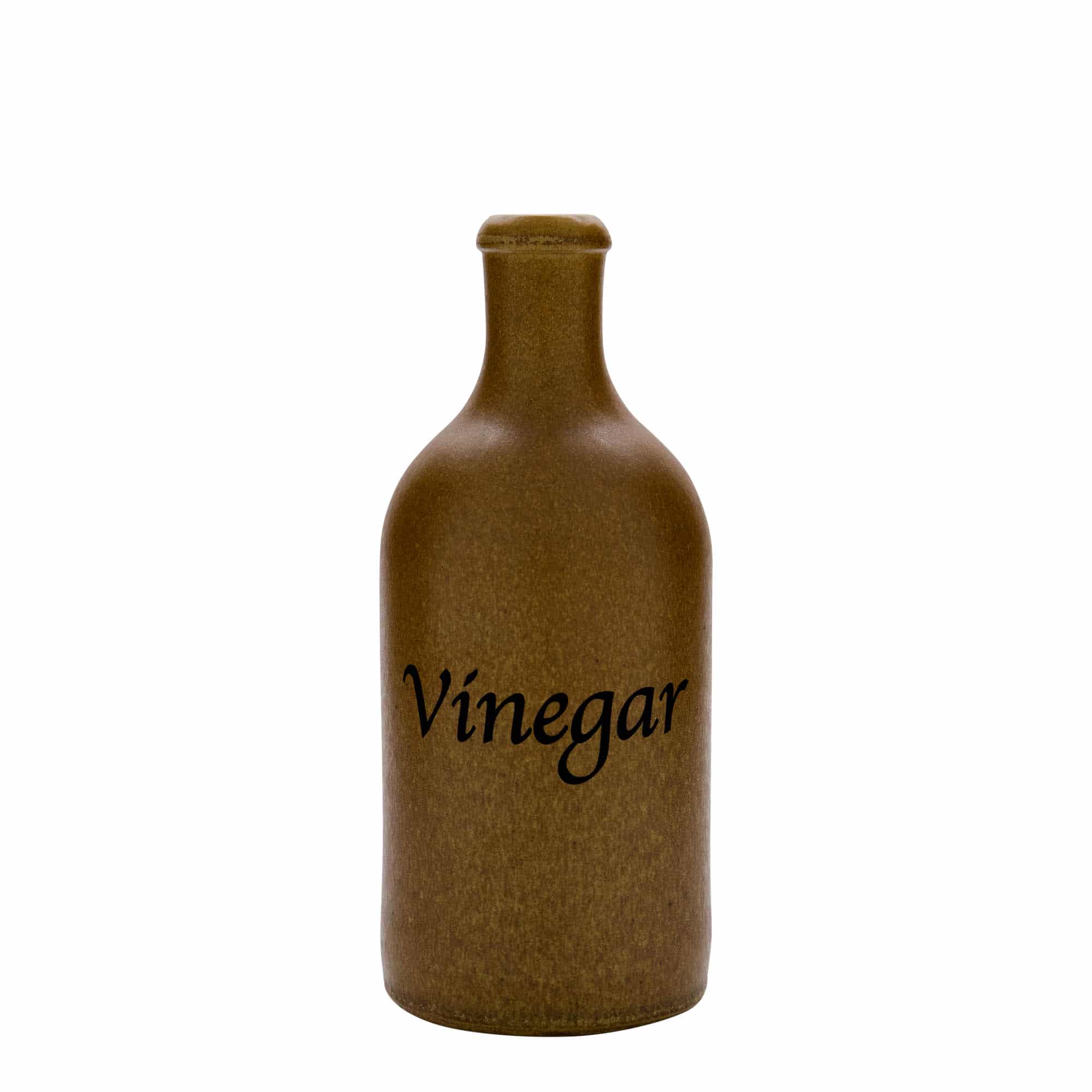 Glinena boca od 500 ml, motiv: Vinegar, keramika, braon-kristal, otvor: Plutani čep