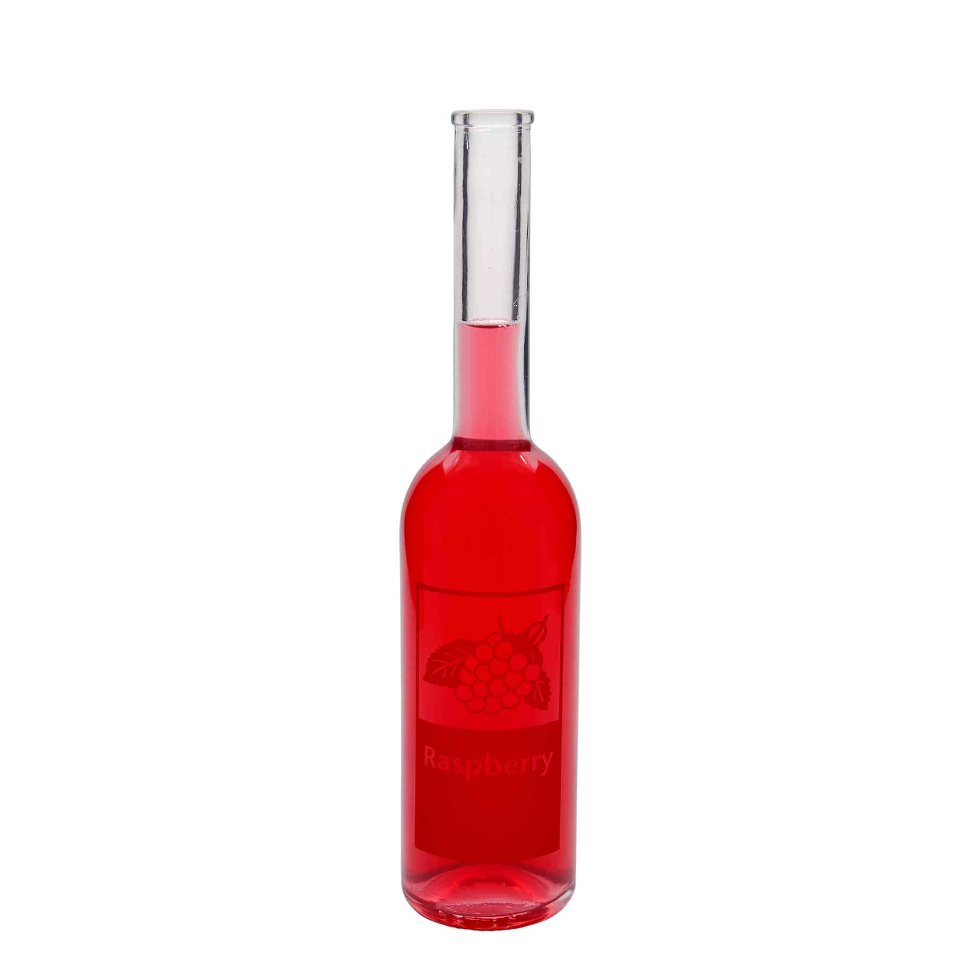 Staklena boca od 500 ml 'Opera', motiv: Raspberry, otvor: Plutani čep